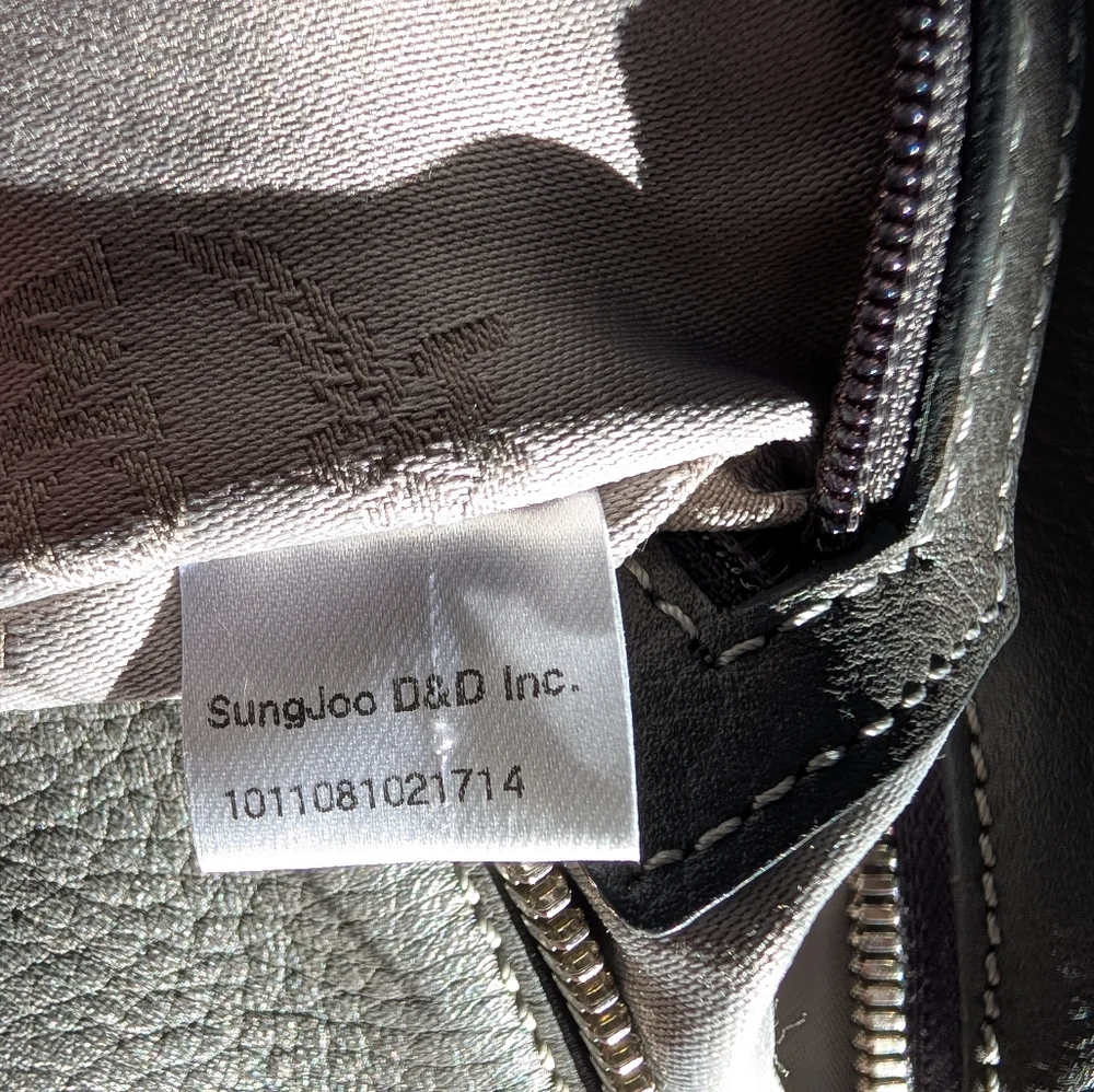 MCM Gray and Silver Harlequin Satchel with Dust Bag